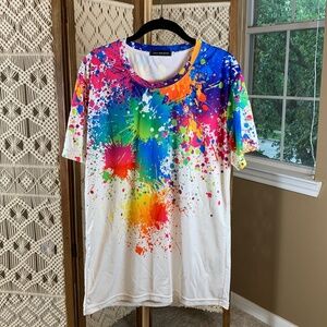Art splatter short sleeve t shirt John Hancock size medium men's unisex